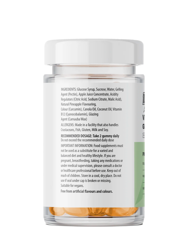 10X Athletic Vitamin B12 Gummies | High Strength B12 Energy Supplement | 60 Gummies | Vegan | Supports Energy, Focus & Immune System | Pineapple Flavor