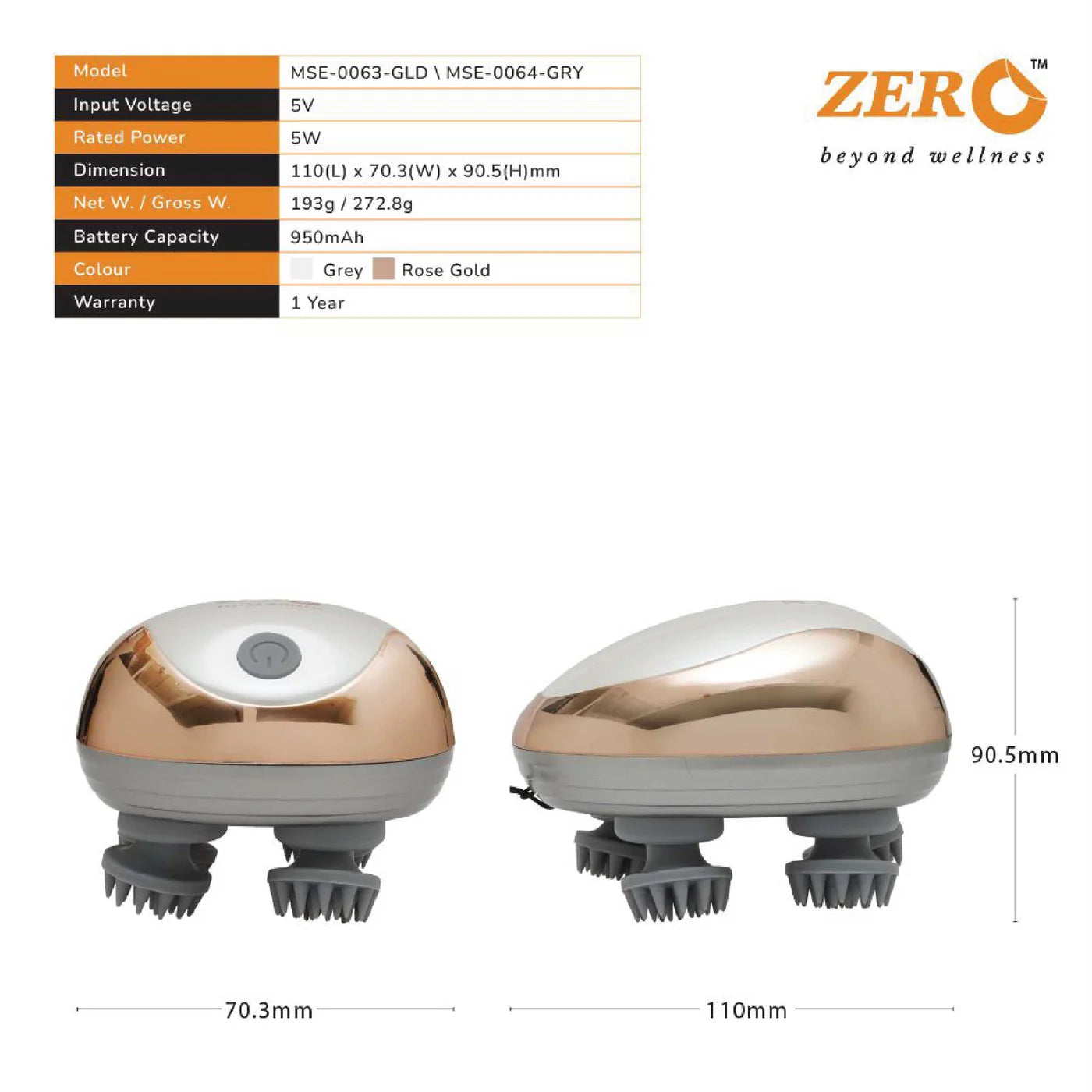 Clingy 3D Meridian Scalp Massager - 3 Modes, 950mAh, Lightweight, Rechargeable - Hair Growth & Stress Relief