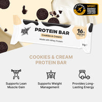 10X Athletic Cookies & Cream Protein Bars | 12 × 55g | 16g Protein per Bar