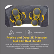 D-Dreamy 2-in-1 Neck Pillow Massager - 3D Deep Massage, Heat Therapy, Type-C - Travel & Home Relief