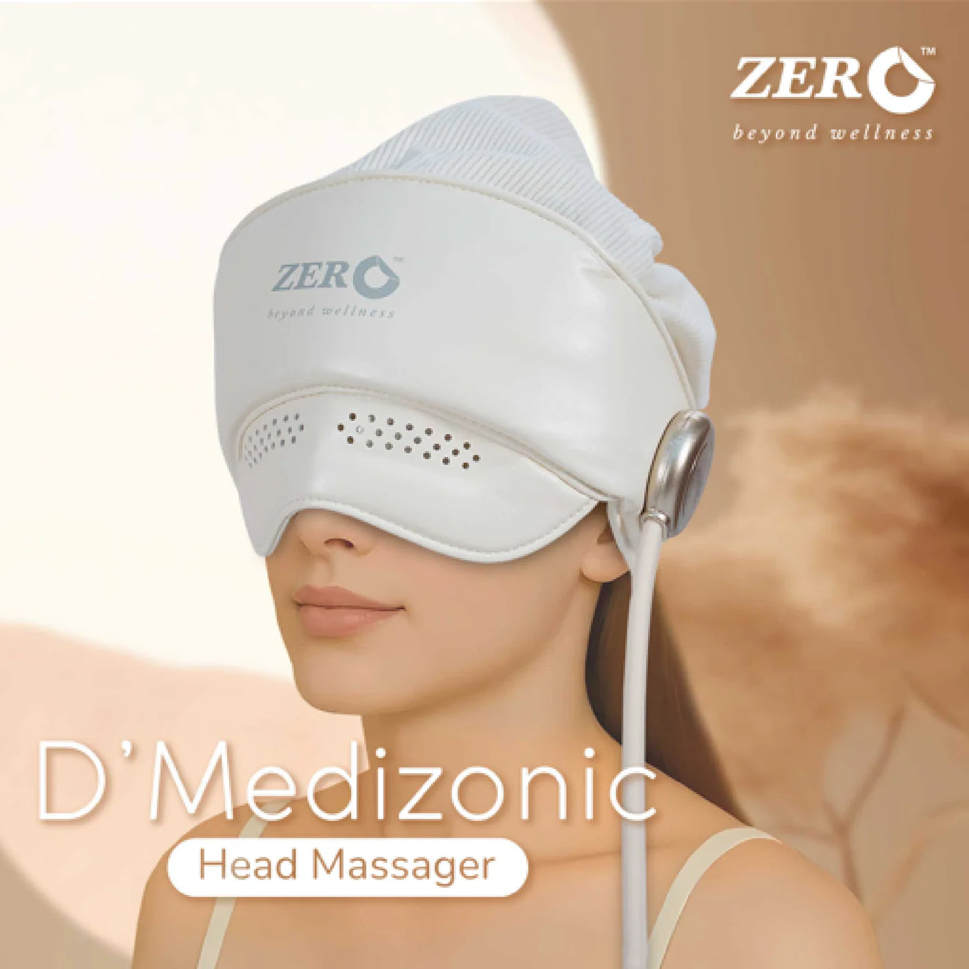 D'Medizonic Electric Head Massager - Heat Therapy, Air Compression, 4 Modes, Music - Headache & Stress Relief - Rechargeable