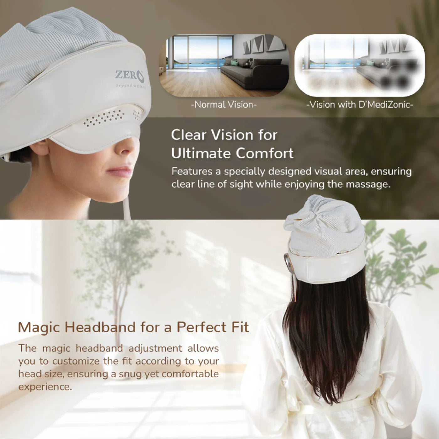 D'Medizonic Electric Head Massager - Heat Therapy, Air Compression, 4 Modes, Music - Headache & Stress Relief - Rechargeable