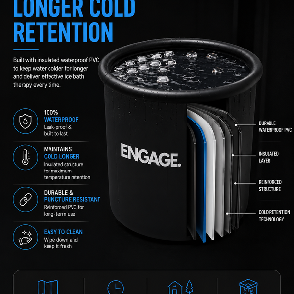 ENGAGE Portable Ice Bath Tub – Foldable Cold Plunge Tub for Athlete Recovery, Muscle Recovery & Ice Therapy