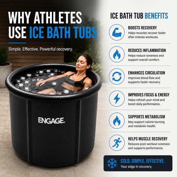 ENGAGE Portable Ice Bath Tub – Foldable Cold Plunge Tub for Athlete Recovery, Muscle Recovery & Ice Therapy