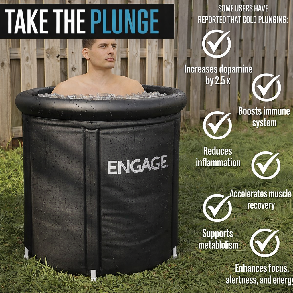 ENGAGE Portable Ice Bath Tub – Foldable Cold Plunge Tub for Athlete Recovery, Muscle Recovery & Ice Therapy