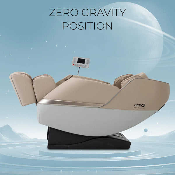 ZERO HEALTHCARE Heal Master Full Body Massage Chair | 20 Soft Rollers, 48 Airbags, Zero Gravity, Heating Therapy, 5 Auto Programs, Adjustable Footrest, Bluetooth Speaker & Premium Leather – Beige