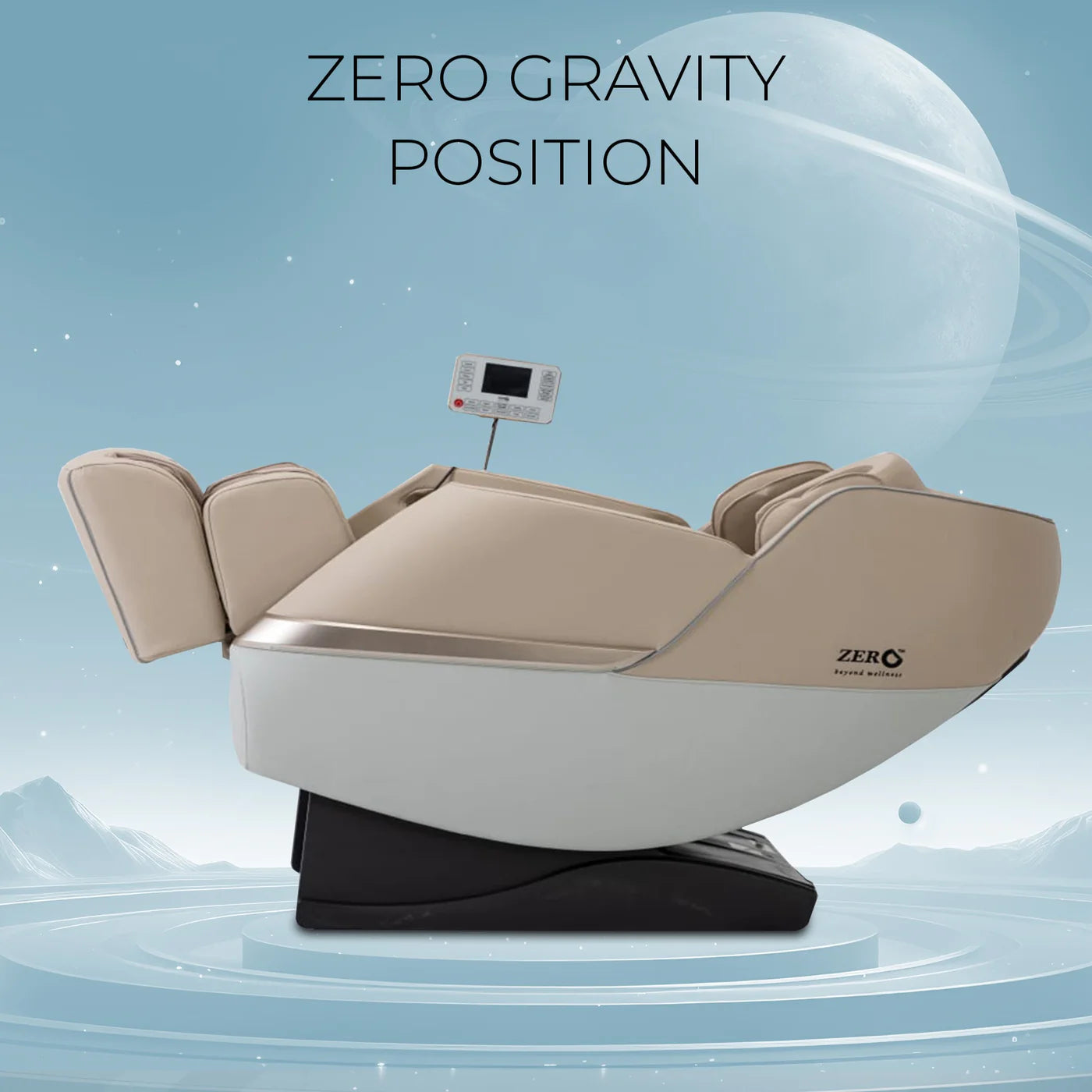 ZERO HEALTHCARE Heal Master Full Body Massage Chair | 20 Soft Rollers, 48 Airbags, Zero Gravity, Heating Therapy, 5 Auto Programs, Adjustable Footrest, Bluetooth Speaker & Premium Leather – Beige