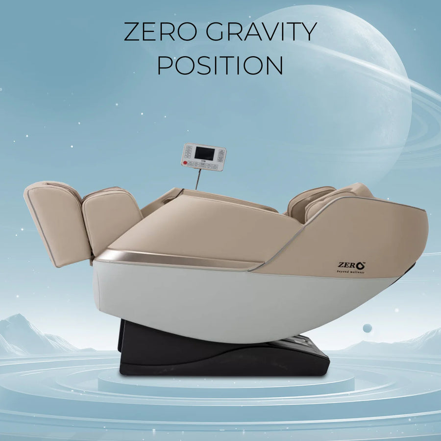 ZERO HEALTHCARE Heal Master Full Body Massage Chair | 20 Soft Rollers, 48 Airbags, Zero Gravity, Heating Therapy, 5 Auto Programs, Adjustable Footrest, Bluetooth Speaker & Premium Leather – Beige