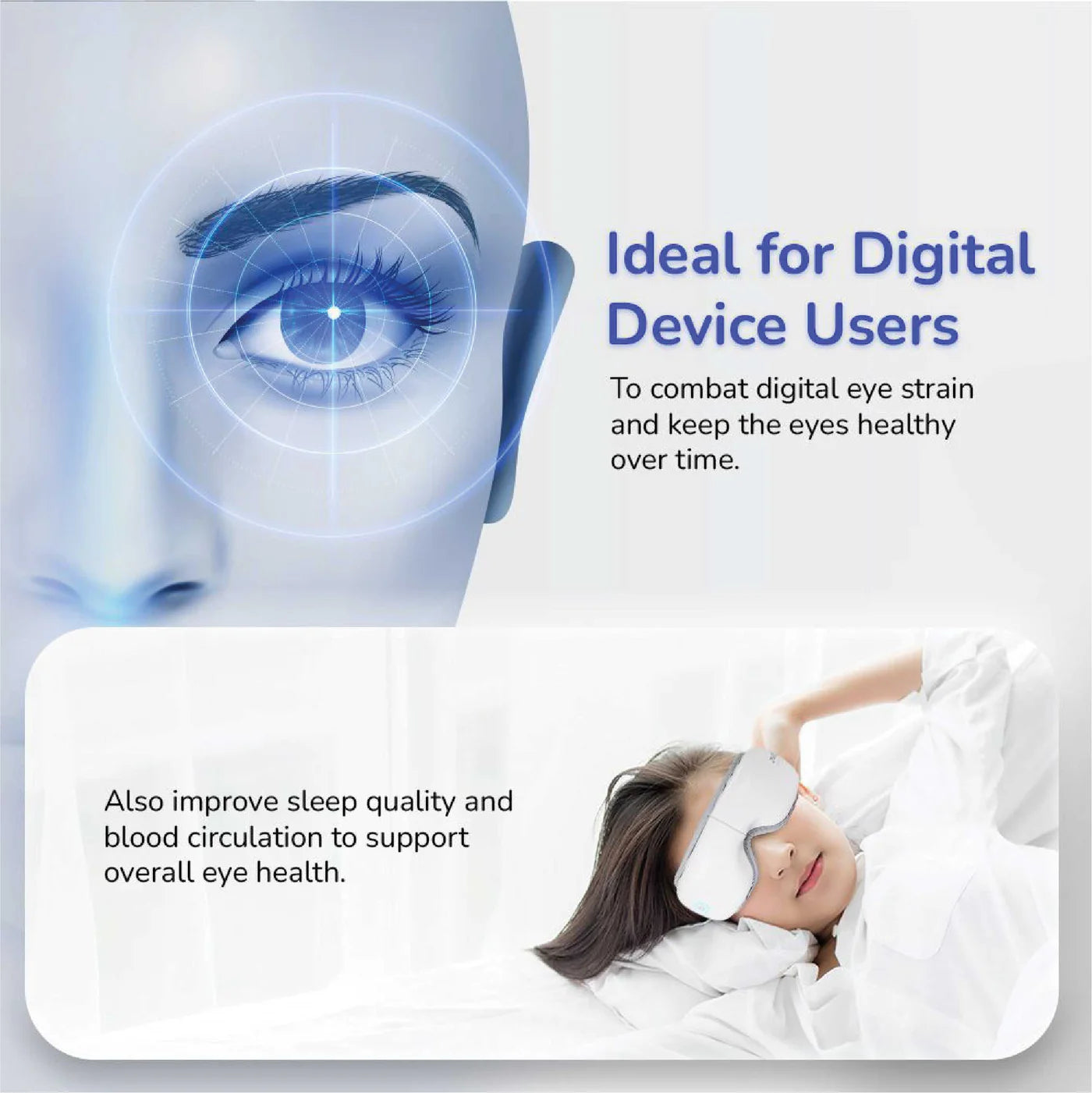 I-Vizz+ Eye Massager | 5 Modes | Air Pressure, Vibration & Heat | Music Therapy | 180° Foldable | Type-C | Eye Fatigue Relief