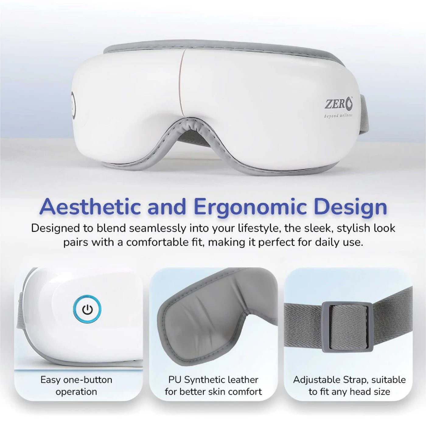 I-Vizz+ Eye Massager | 5 Modes | Air Pressure, Vibration & Heat | Music Therapy | 180° Foldable | Type-C | Eye Fatigue Relief