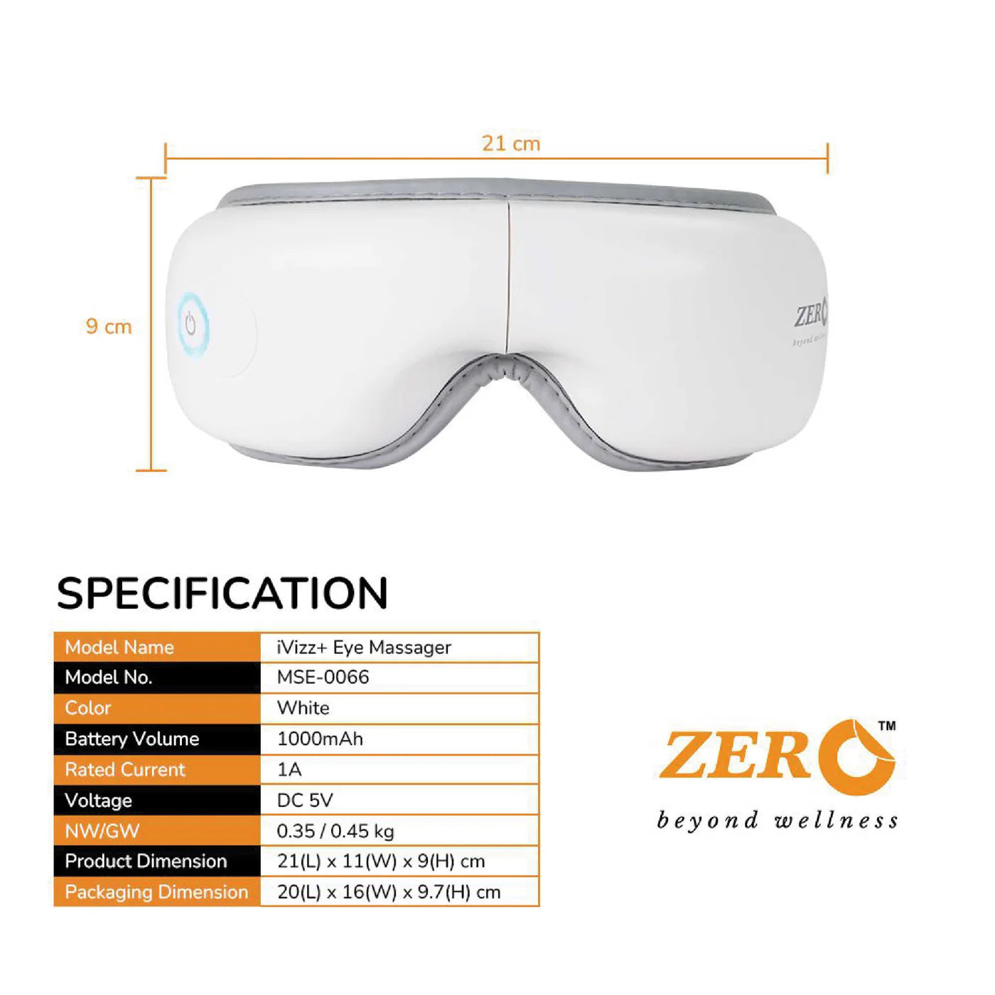 I-Vizz+ Eye Massager | 5 Modes | Air Pressure, Vibration & Heat | Music Therapy | 180° Foldable | Type-C | Eye Fatigue Relief