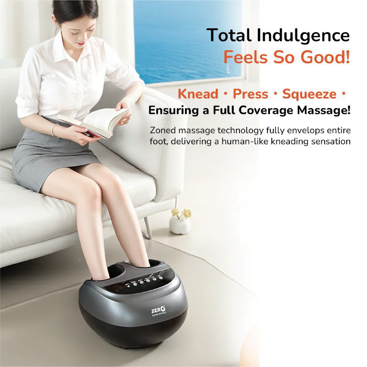Midnight Foot Massager - Air Compression, Heat, 3 Modes, 9 Levels - Foot Fatigue & Circulation Relief