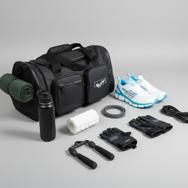 MyPT Gym Bag | Sports Duffle Bag with Shoe Compartment | Waterproof | Multi-Pocket | Men & Women | Black