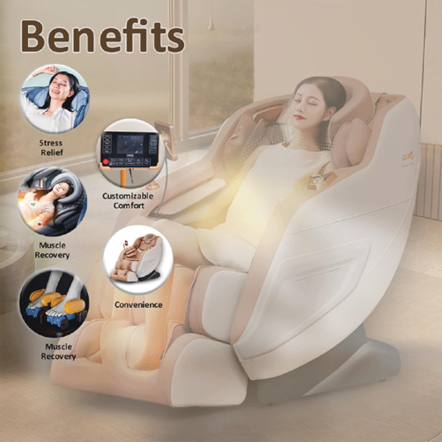 Onyx Massage Chair | SL-Track | Zero Gravity | 5 Auto Programs | U-Shaped Head Massage | Heat Therapy | GuaSha Foot | Bluetooth