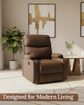 Sereno First Class Recliner Sofa with Massage – 8-Zone Massage Chair | 20 Modes | Heat Therapy | 110°–160° Reclining | Remote Control | Brown