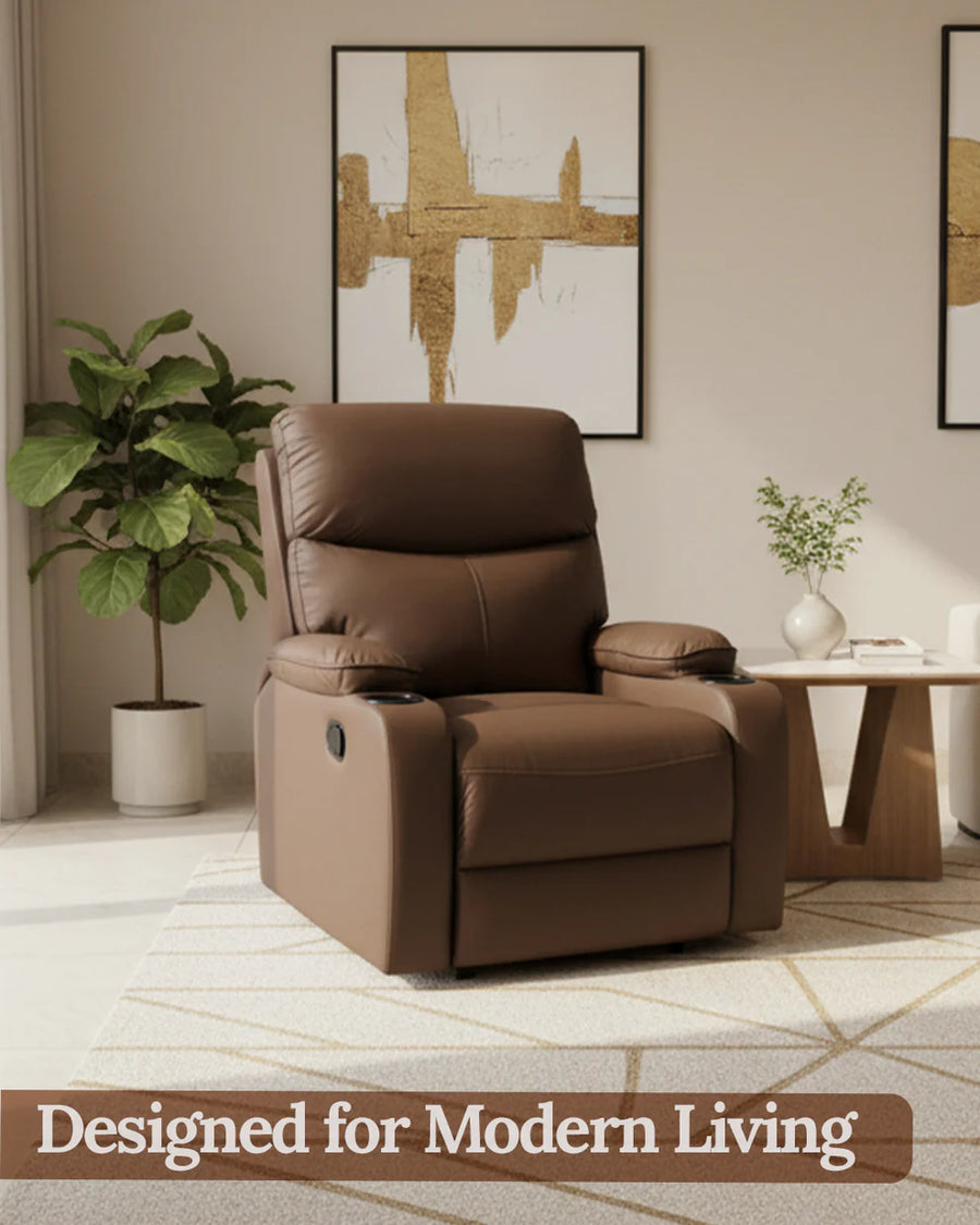 Sereno First Class Recliner Sofa with Massage – 8-Zone Massage Chair | 20 Modes | Heat Therapy | 110°–160° Reclining | Remote Control | Grey