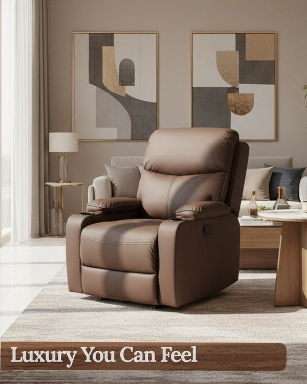 Sereno First Class Recliner Sofa with Massage – 8-Zone Massage Chair | 20 Modes | Heat Therapy | 110°–160° Reclining | Remote Control | Grey