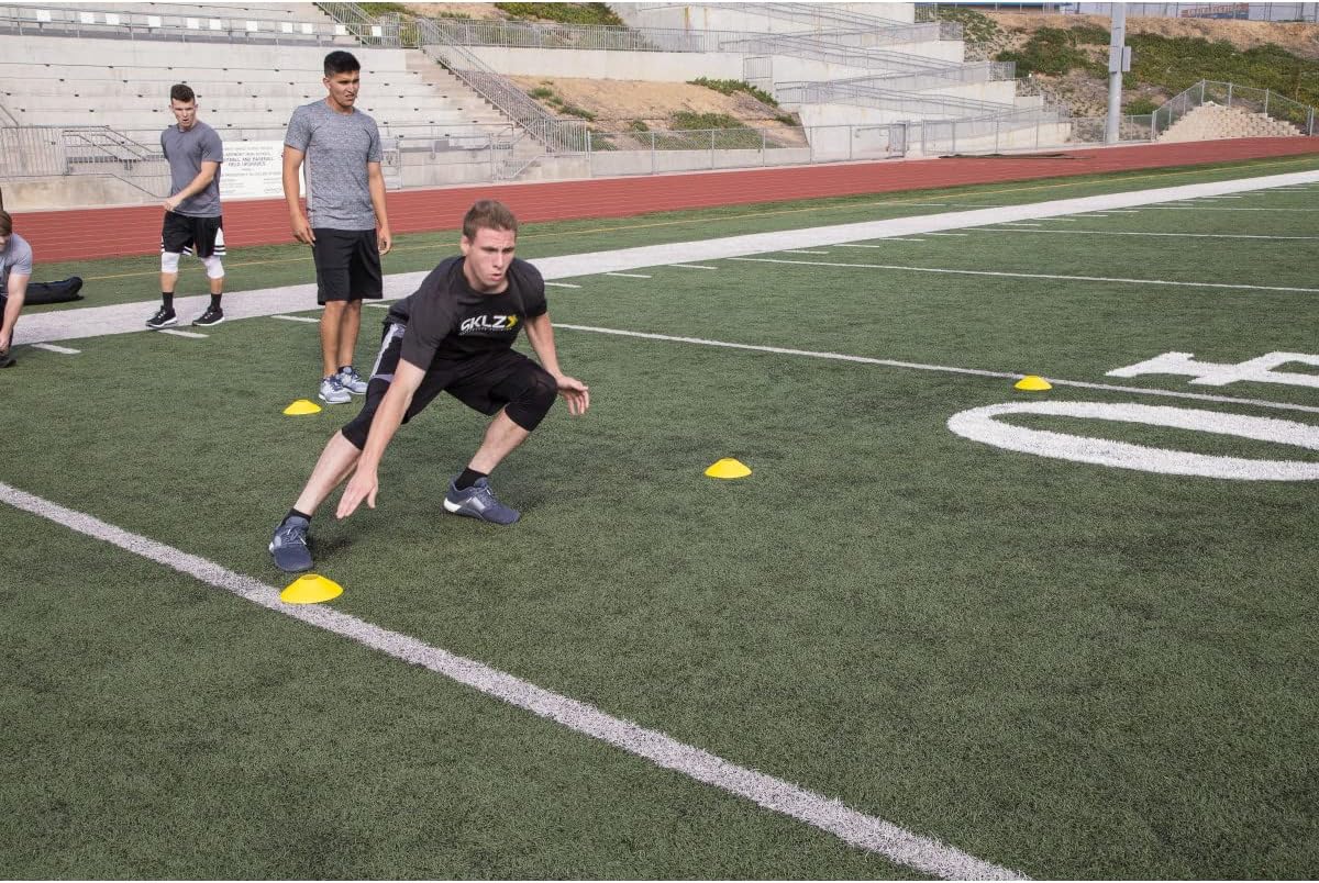 SKLZ Agility Cones Set of 20 | 2 Inch High Visibility | 4 Colors | Speed & Agility Training Drills