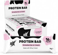 10X Athletic Strawberry & Cream Protein Bars | 12 × 55g | 16g Protein per Bar