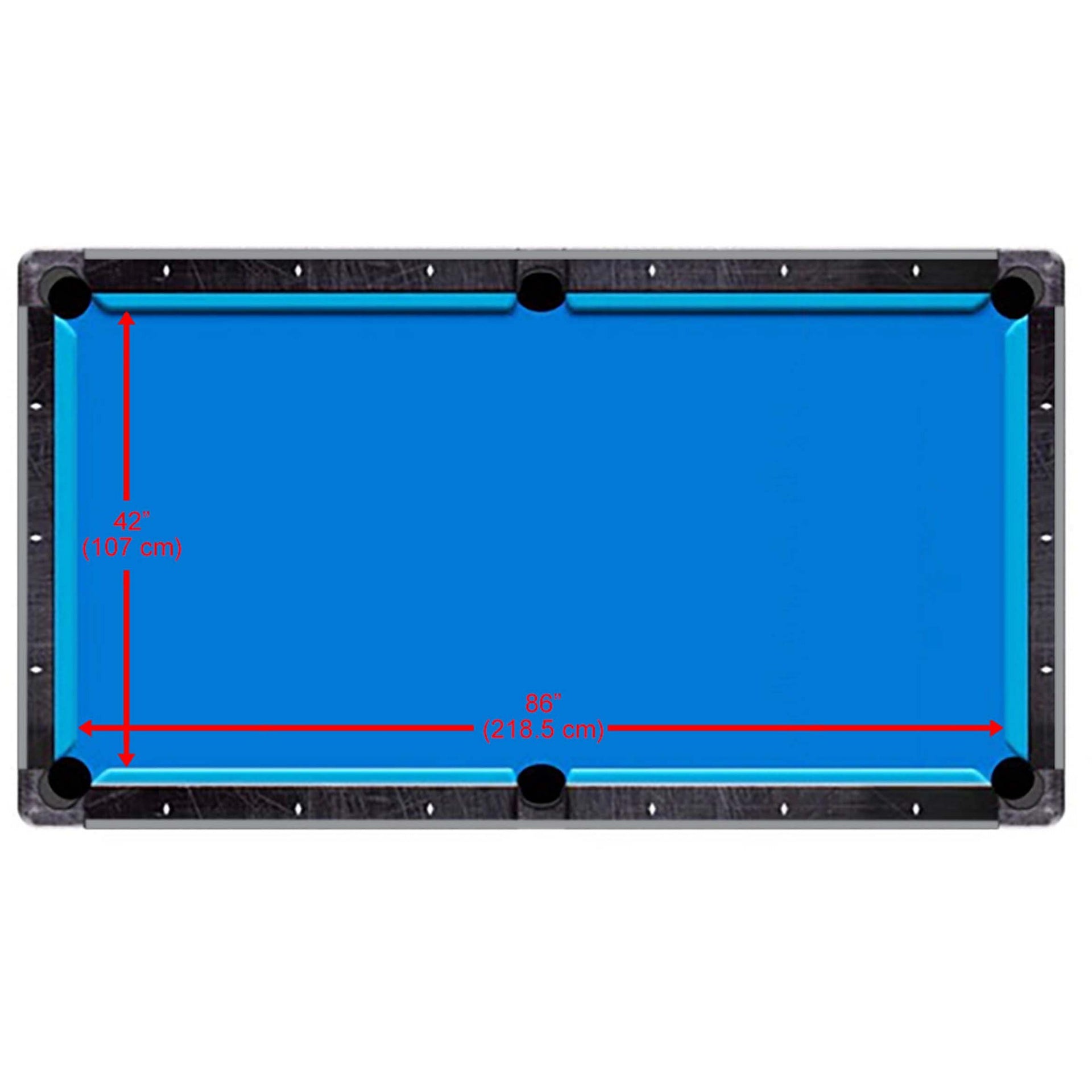 Toronto GP020 Billiard Table | Blue Velvet Cloth | Chrome Corners | 8FT