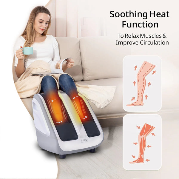 Xenso Foot & Calf Massager | Air Compression, Rolling Massage, Heat Therapy & 3 Modes – Home Wellness Device