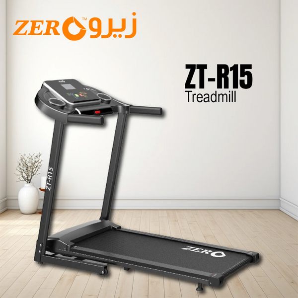 ZERO ZTR-15 Foldable Treadmill | 1.5HP Turbo Motor, 1–14 km/h Speed, 12 Auto Programs, Heart Rate Monitor & Built-in MP3 Speaker for Home Gym